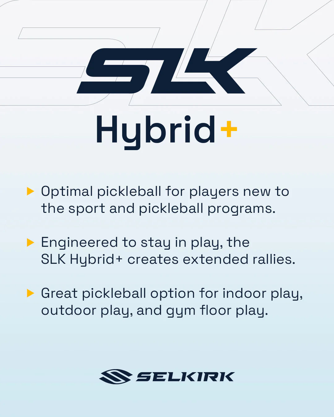 SLK Hybrid+ Pickleball (indoor + outdoor)
